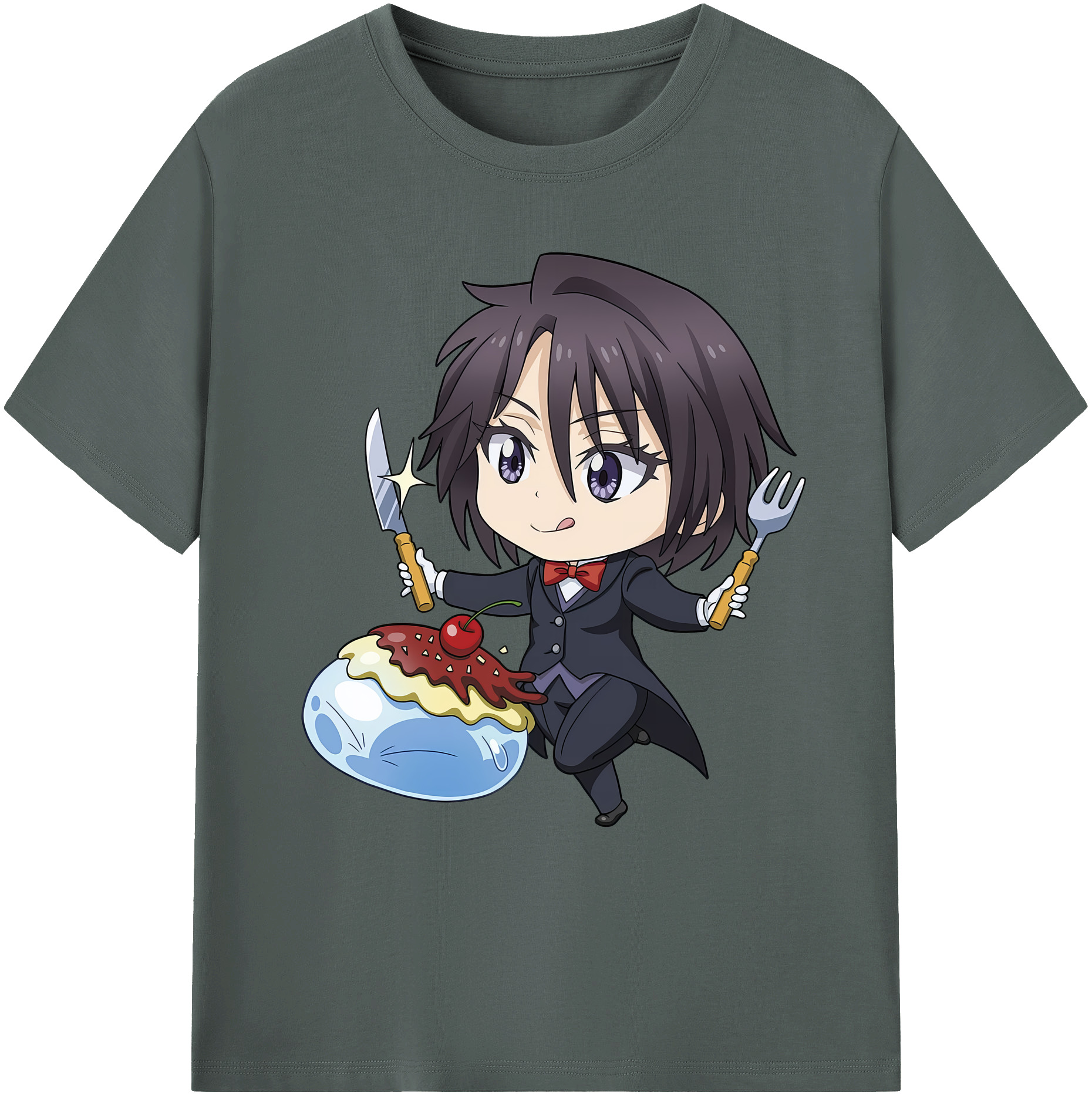 （画像用） 転スラ Regarding Reincarnated to Slime 綿100％ メンズ半袖Tシャツ｜肌触りやわらか＆通気性